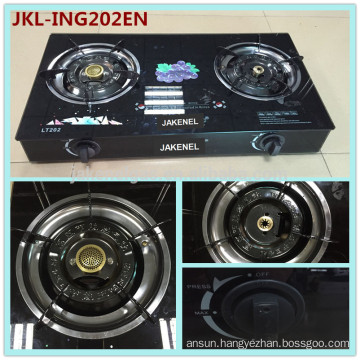 tempered glass top energy saving 2 burner gas stove, gas cooker